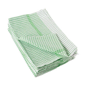 Top Quality Green and <b>White</b> Striped 100% Cotton Material Customized Print Tea <b>Towels</b> Indian Exporter - Product Image 1