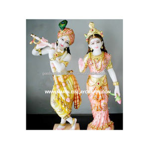 Hermosa Estatua de Radha Krishna Hecha a Mano con Piedra - Product Image 1