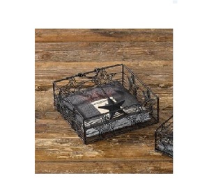 Square Shape <b>Napkin</b> <b>Holder</b> in Metal Wire with Black Coated Finished Perfect for Home Use and Kitchen Tabletop Decoration - Product Image 1