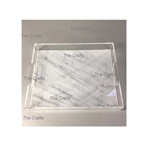 Bandeja de acrílico transparente de forma cuadrada para servir bandeja de comida decorativa para Bodas de hotel a precios competitivos - Product Image 1
