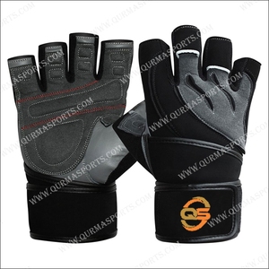 Gants d'entrainement demi-doigt, haltérophilie, poignée en cuir, Gym, entraînement, musculation, Fitness - Product Image 2