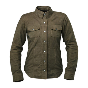 Nouveauté, chemises en flanelle de coton conçues sur mesure pour femmes, doublure en aramide AA, broderie à carreaux, poches plaquées, bouton décontracté - Product Image 3