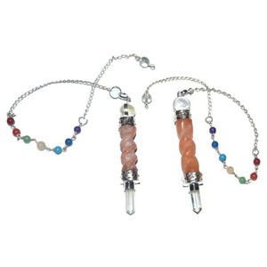 Best Value of Peach Aventurine Spiral 3pcs Pendulums : Peach Aventurine Spiral 3pcs Pendulums for Sale - Product Image 1