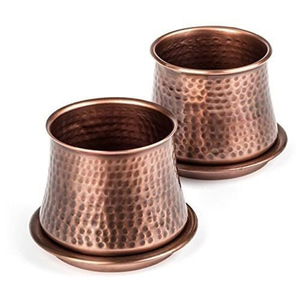 Bonne vente ensemble de trois jardinière galvanisée forme ronde Vintage conçu Pot de fleur de haute qualité avec support pour décor de ferme - Product Image 5