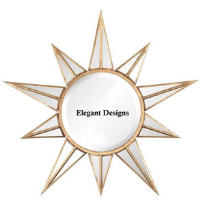 Miroir mural en métal élégant fait à la main de designer miroir décoratif de fantaisie en forme de fleur de meilleure qualité pour la maison miroir mural en gros - Product Image 2