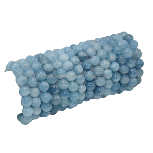 <b>Bracelet</b> Aquamarine <b>Crystal</b> Beads Stone <b>Bracelet</b> Gemstone Fashion Jewelry Men and Women Gift Energy Meditation Wholesaler - Product Image 2