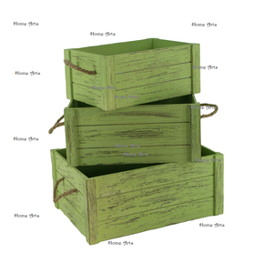 Ensemble de paniers à légumes de couleur marron en bois de trois paniers de rangement de fruits de tailles différentes à un prix abordable - Product Image 6