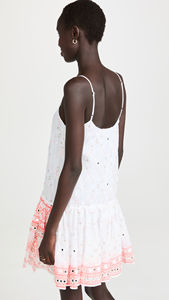 Vestido de neón ajustable para mujer, Túnica exótica con detalles metálicos geométricos, adornos de espejo, bordado de tonos - Product Image 6