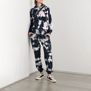 Custom printing Cotton Tie Dye gym Sweatshirt and Sweatpants Tracksuits Set for women - Product Image 2