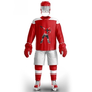 Último Estilo OEM, Conjuntos de Uniformes de Hockey sobre Hielo para Hombre, Impresión por Transferencia de Calor Personalizada, Calidad Superior, 100% Poliéster, Manga Corta - Product Image 1