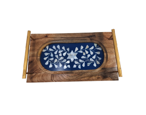 ถาดเสิร์ฟไม้กระถินเทศฝังมุกแบบอาหรับสำหรับของขวัญรอมฎอนและอีด  สามารถปรับแต่งขนาดและสีได้ คุณภาพดีสำหรับตกแต่ง - Product Image 2