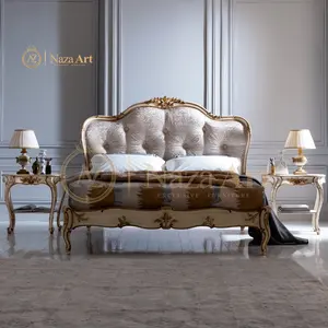 Best Price Sale Luxury Bed Classic Hand Carved Solid Wood Beds Wooden Furniture Elegant Design Bedroom Set Soft Bed