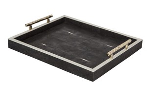 Bandeja de vajilla hecha a mano ecológica de diseño contemporáneo, bandeja de servicio elegante con incrustaciones de hueso duraderas de textura Premium resistente - Product Image 4