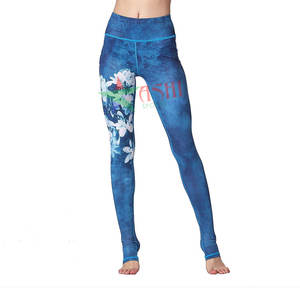 Colorful Custom Sublimation Printed Gym Fitness <b>Leggings</b> Sexy Yoga Pants with Solid Pattern Long Leg Slimming <b>Booty</b> <b>Leggings</b> - Product Image 4