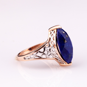 แหวนวินเทจคุณภาพสูง925เงินและโรสโกลด์แผ่นโรเดียมธรรมชาติจากประเทศไทย - Product Image 4