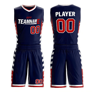 Ensemble d'uniformes de basket-ball réversibles personnalisés, vêtements de sport respirants antibactériens en polyester 100% à séchage rapide, vêtements de basket-ball de grande taille - Product Image 1