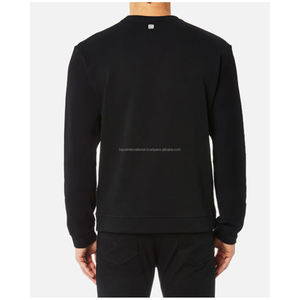 Wholesale custom design plain cotton <b>fleece</b> fashion with logo print option <b>black</b> Sweatshirt - Product Image 5