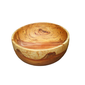 Ensemble de bols de service en bois pur faits à la main forme ronde bol de service à soupe et fruits pour accessoires de table et de salle à manger - Product Image 2