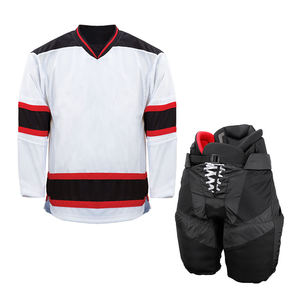 Ensemble de hockey sur glace unisexe respirant à séchage rapide Nom personnalisable Technique de sublimation fabriquée au Pakistan Option OEM Vêtements de sport - Product Image 4
