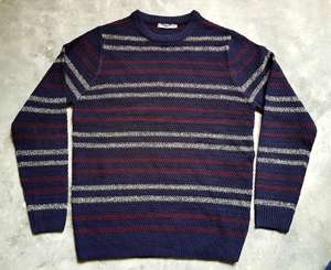 แบรนด์เสื้อผ้าคุณภาพพรีเมียม เสื้อสเวตเตอร์คอกลมแขนยาวผู้ชาย ผ้าฝ้ายลำลอง แบบขาดๆ  สต็อกล็อตจากบังกลาเทศ - Product Image 1