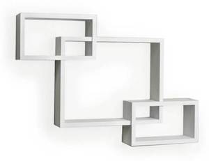ผนังตกแต่ง Intersecting ลอยชั้นวาง MDF ผนังชั้นจำนวน3ชั้นสีขาว - Product Image 5