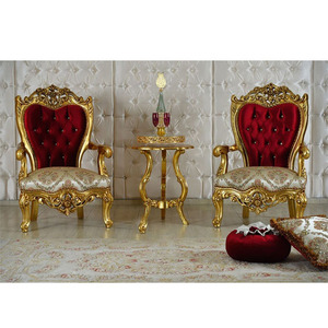 Elegantes Sillas de Trono Talladas en Madera Hechas a Mano, Diseño de Tallado Dorado, Sillas de Salón Hechas a Mano, Hermosas Sillas de Rey Talladas a Mano, Exportadores - Product Image 1