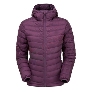 Chaqueta acolchada con capucha y cremallera de poliéster 100% para mujer, acolchada de invierno de alta calidad con capucha ligera, transpirable de Color sólido - Product Image 3