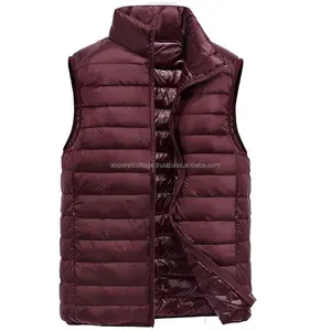 Groothandel Hoge Kwaliteit Mannen Mouwloze Bodywarmer Verwarmde Shining Packable Lichtgewicht Outdoor Alpine Kastanjebruin Body Warmer Jassen