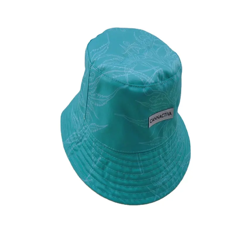 Sombrero de algodón con visera ancha y logo personalizado, sombrero de pescador de estilo hip hop con logo personalizado