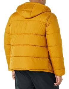 Chaqueta acolchada con capucha para hombre con cordones ajustables Chaqueta clásica de burbuja para hombre con acabado brillante - Product Image 4