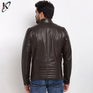 Veste en cuir noir de haute qualité pour hommes pour l'hiver col montant manteau de peau personnalisé pour garçon d'automne nouveaux hommes - Product Image 3