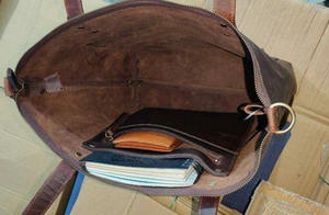 Fourre-tout en cuir véritable pleine fleur marron pour été hiver printemps et automne cadeau parfait pour elle - Product Image 5