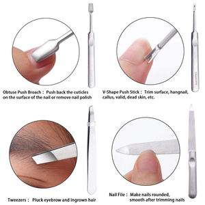 <b>PINK</b> Manicure Set 8 in 1 Professional LA ELAHI Nail Clipper Stainless Steel Pedicure <b>Tools</b> Portable Leather KIT - Product Image 6