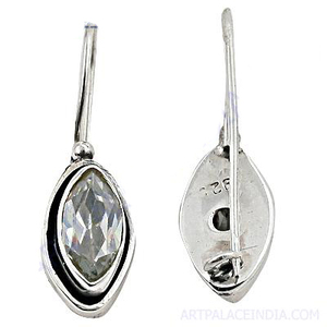 Special Occasions New Marquise Cut Gemstone <b>Hoop</b> Earring 925 Solid Sterling <b>Silver</b> Earring CZ <b>Silver</b> Plated Jewellery - Product Image 2