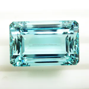 พลอยอะความารีนสีน้ำเงินทรงสี่เหลี่ยมผืนผ้าและแปดเหลี่ยม ขนาดใหญ่ คุณภาพ 3A รูปทรงผสมเหลี่ยมเพชรพลอย สำหรับทำเครื่องประดับ - Product Image 1