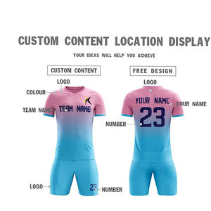 Uniforme de fútbol de alta calidad para mujer, uniforme de equipo de sublimación seca con cuello en V - Product Image 2