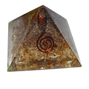 Pyramide d'orgonite Citrine avec Point de cristal, meilleure rapport qualité-prix, avec pointe de cristal - Product Image 1