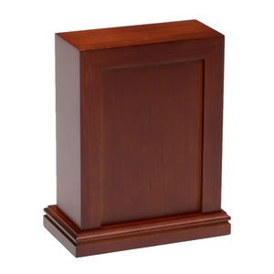 Urne funéraire pour animaux de compagnie en bois brun finition cerise, urne commémorative pour crémation avec design durable, capacité de 200 pouces cubes - Product Image 6
