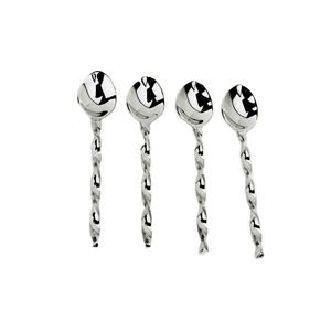 Ensemble de Couverts Cible à Poignée Torsadée Polie en Acier Inoxydable Argent Miroir Vie Moderne Grand Buffet de Fête Banquet Cuillère à Soupe - Product Image 1