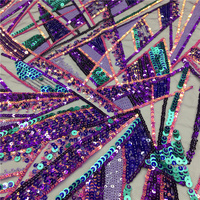 Tissu pailleté, tissu textile brillant, filet brillant, 8 séquences de tissus en maille