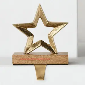 Alta calidad personalizada Metal Navidad hogar Decoración chapado en oro estrella media titular suministro al por mayor - Product Image 1