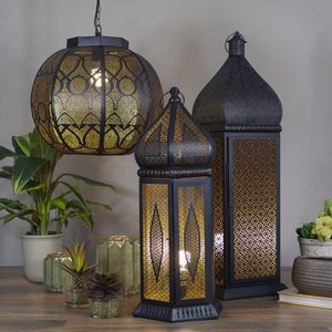 Lampe lanterne de Table en métal Oriental, noir et or, Style marocain, fait à la main, de très bonne qualité, nouveauté 2020 - Product Image 4
