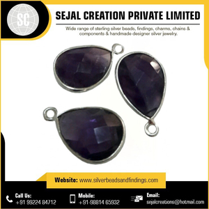 Haute qualité 925 argent Sterling lunette pierres précieuses connecteurs carré coeur forme verre Cabochon résultats de bijoux pour boucles d'oreilles - Product Image 3