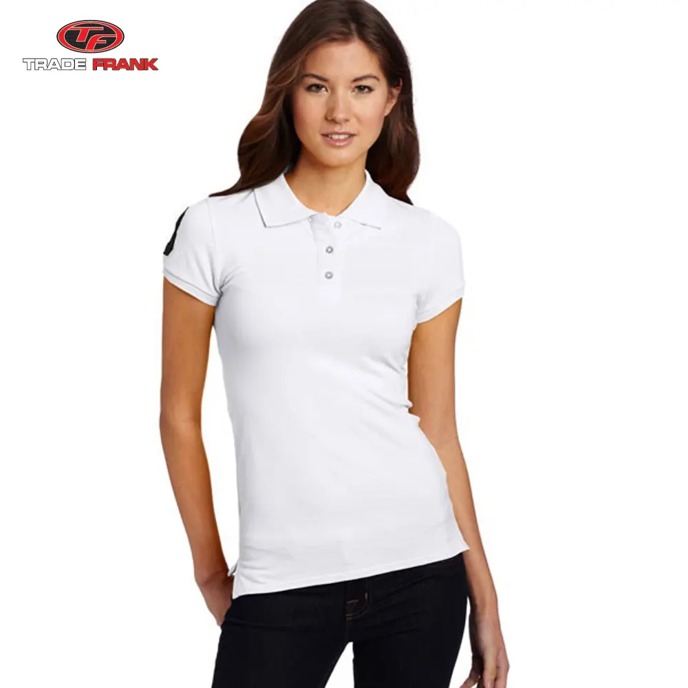 New Ladies Polo Shirt Short Sleeve Women Plain Pique Classic Top T Shirt 100% Cotton Plain Dyed Solid Pattern PK Polo Regular