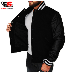 Chaqueta Universitaria para Hombre, 100% Lana, Forrada, Resistente al Viento, Ecológica, Reversible para Mayor Comodidad y Calidez, Puños y Cuello de Punto Acanalado - Product Image 4