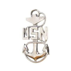 2021 Aluminum Nautical USN Pool Anchor <b>Nickel</b> Plated Vintage Ship Anchor with USN Logo Ship Hook - Product Image 1