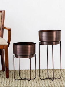 Hot Selling Customized Size Copper Antique Plated Eco-Friendly Planter with <b>Stand</b> for Indoor/Outdoor Use Decorative Flower <b>Pots</b> - Product Image 2