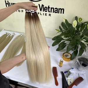 Mechones de pelo humano de alta calidad, cabello virgen, cutícula, Natural, liso, ombré, doble estiramiento, venta al por mayor - Product Image 5