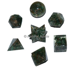 Ensemble de géométrie pour l'aventurine verte, ensemble de 16 sortes géométriques, Aventurine Orgonite - Product Image 1