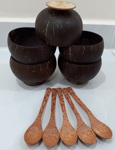 Bol en bois de noix de coco écologique Bol de cuisine fabriqué au Vietnam pour un usage quotidien - Product Image 5